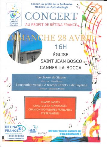 concert à Cannes la bocca le 28 avril à 16h