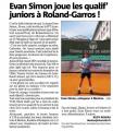 Invitation de la FFT Wild Card Qualification ROLAND GARROS JUNIORS