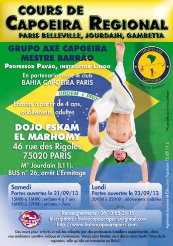 Cours de capoeira adultes Paris 20