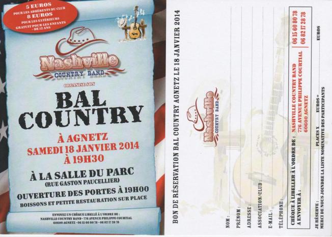 BAL COUNTRY LE SAMEDI 18 JANVIER 2014
