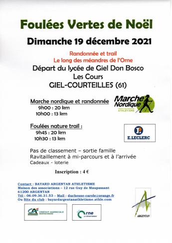 FOULEES VERTES le DIMANCHE 19 DECEMBRE 