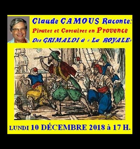 ANNULE - Claude Camous raconte Pirates et Corsaires en Provence des Grimaldi à « La Royale »