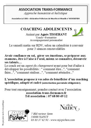 nouveau pour la rentrée 2019 - Coaching pour adolescents